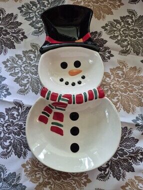 ❤️‍🔥 Earthenware Snowman Shaped Christmas Tray
